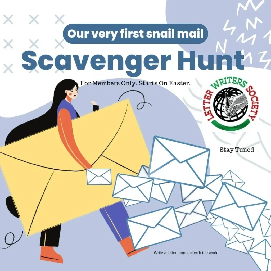 Letter Writers Society Snail Mail Scavenger Hunt