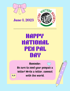 Letter Writers Society Happy National Pen Pal Day
