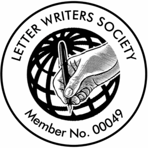 Letter Writers Society logo on the display of the website