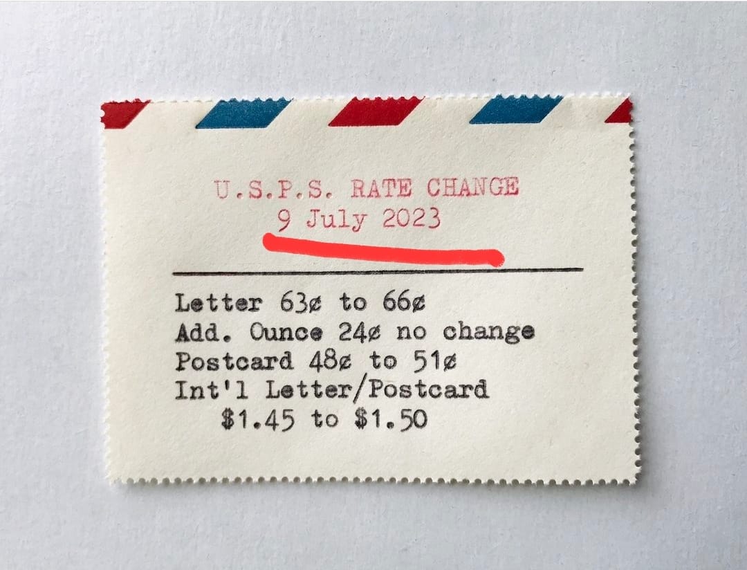 Postage Stamp Increase Letter Writers Society